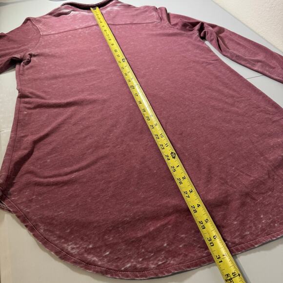 Soft Surroundings Burnout Faded High Low Button Down Tunic Collar Purple Women M - Picture 6 of 8